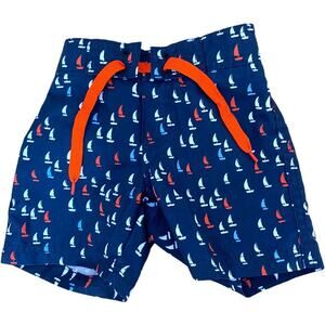 Janie and Jack Boys nautical Sailboat Swim Trunks NWOT 3-6 m